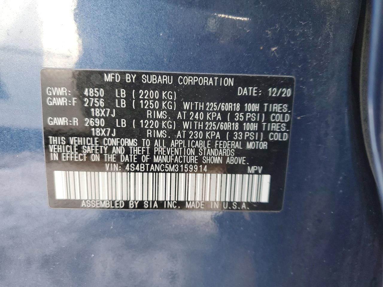 2021 Subaru Outback Limited