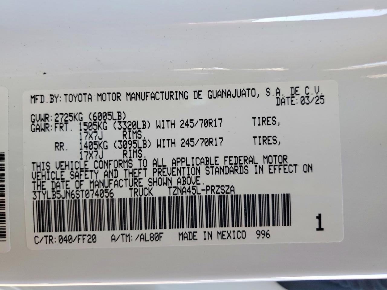 2025 Toyota Tacoma SR5