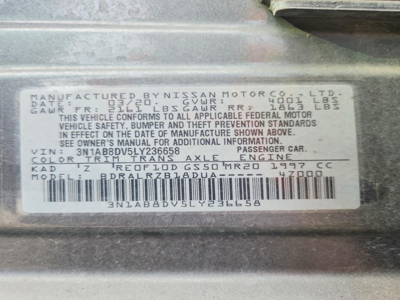 2020 Nissan Sentra sr