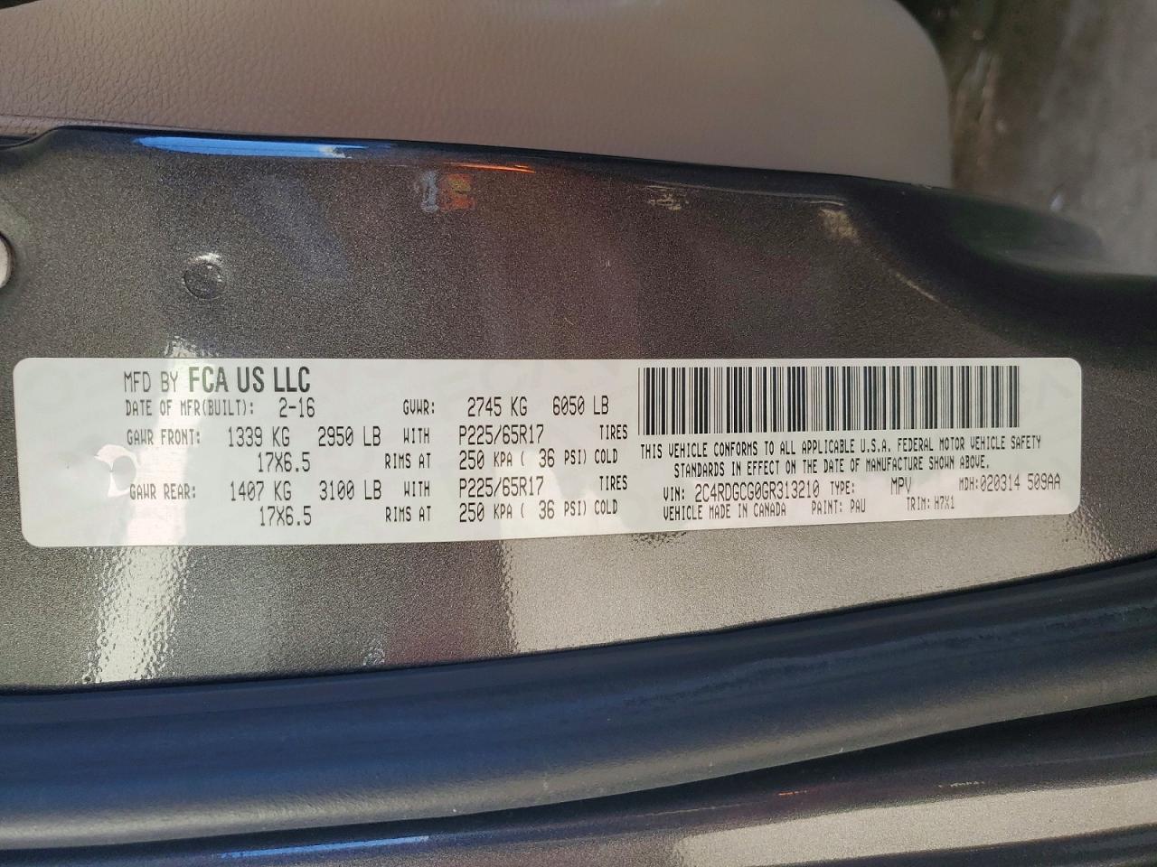 2016 Dodge Grand Caravan sxt