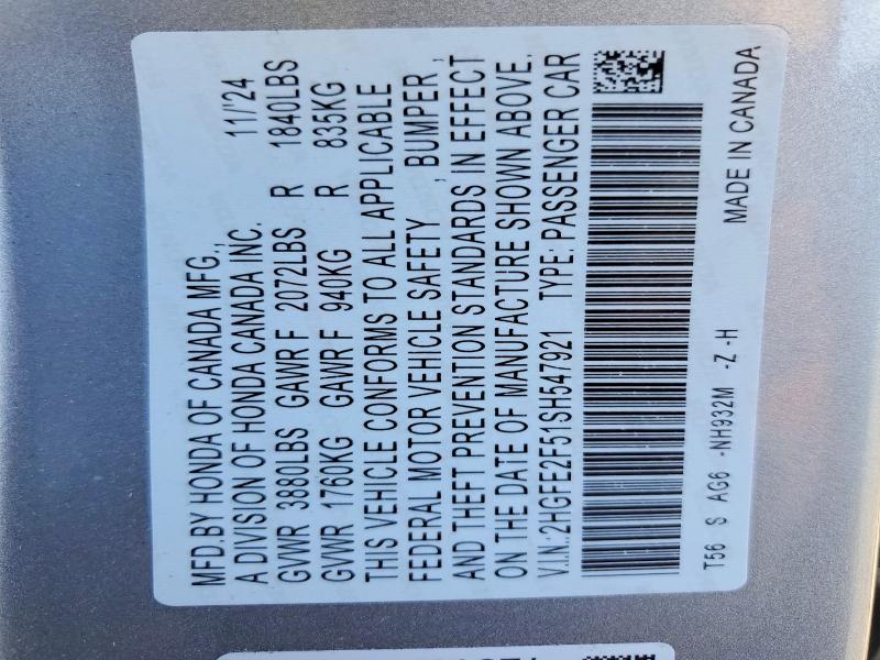 2025 Honda Civic Sport