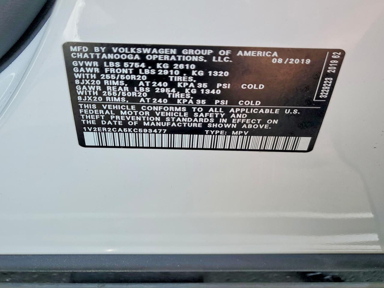 2019 Volkswagen Atlas sel