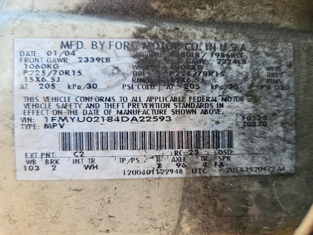 2004 Ford Escape xls