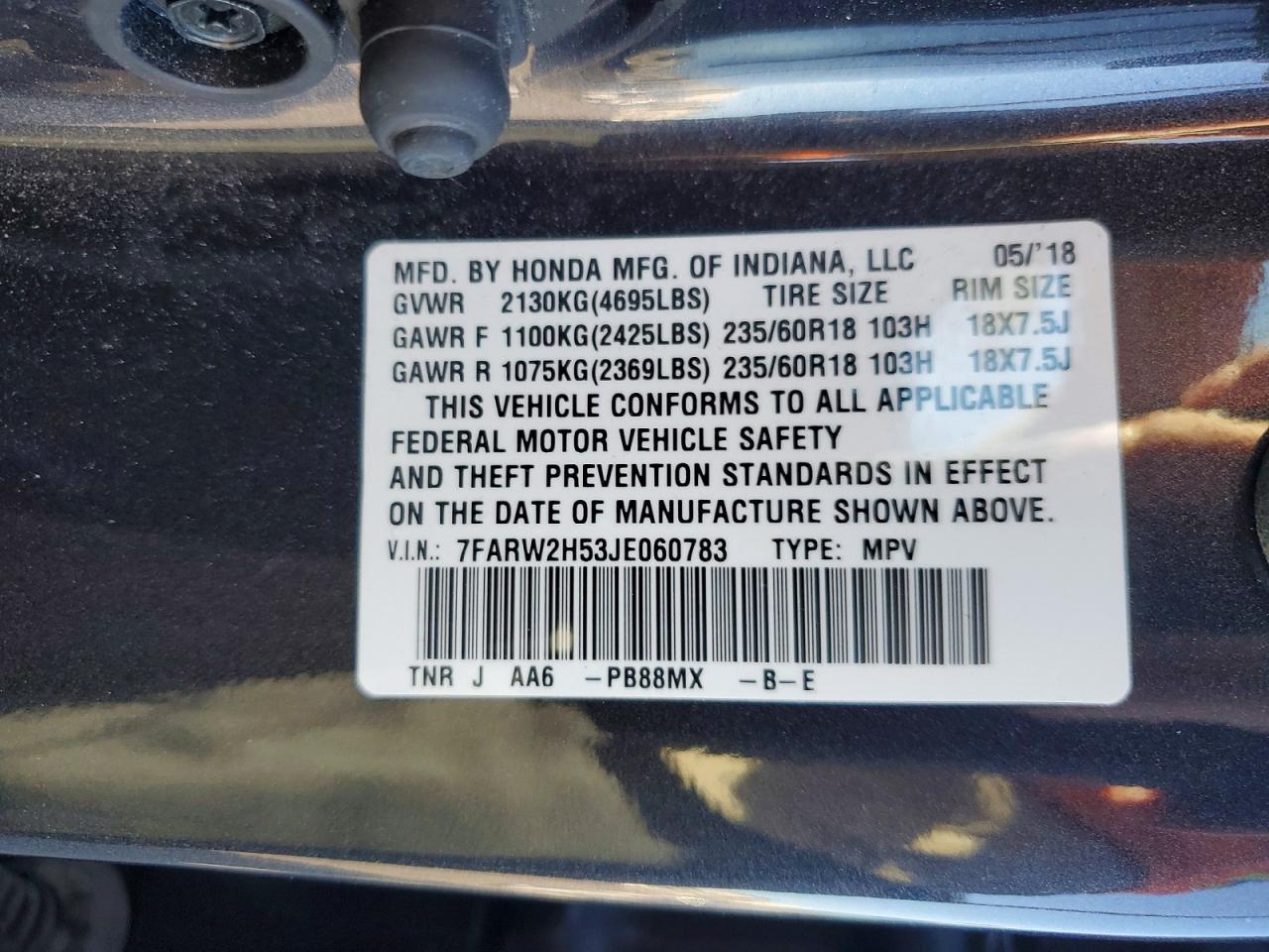 2018 Honda Cr-v ex