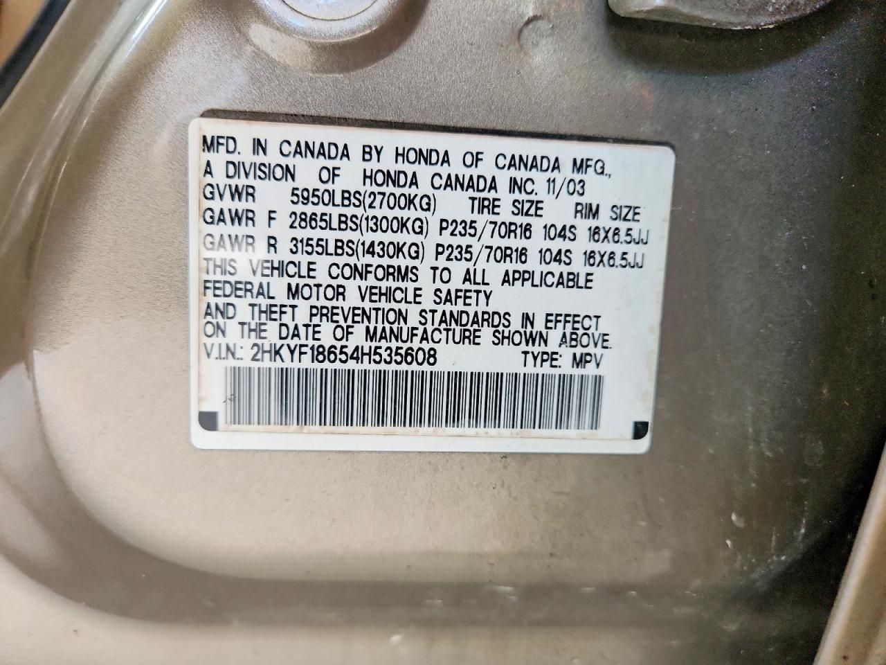 2004 Honda Pilot exl