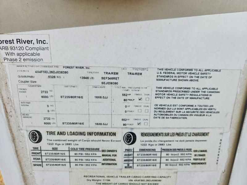 2013 Forest River Sierra Camper-Camper