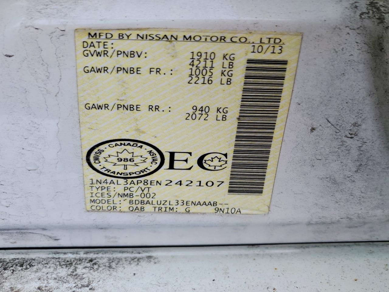 2014 Nissan Altima 2.5