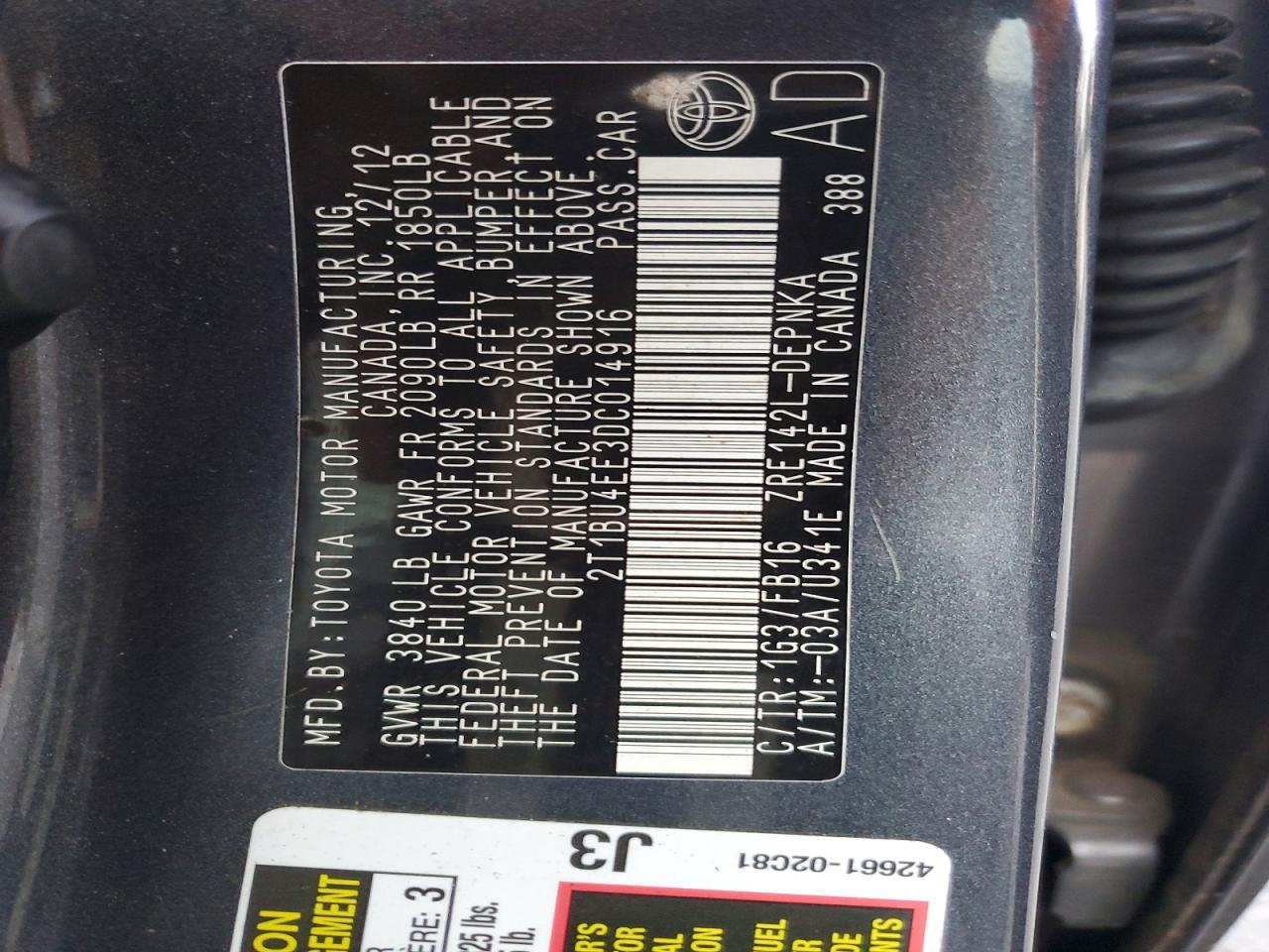 2013 Toyota Corolla Base