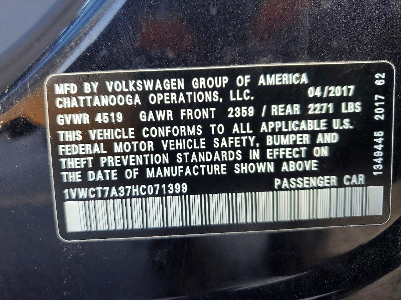 2017 Volkswagen Passat sel Premium