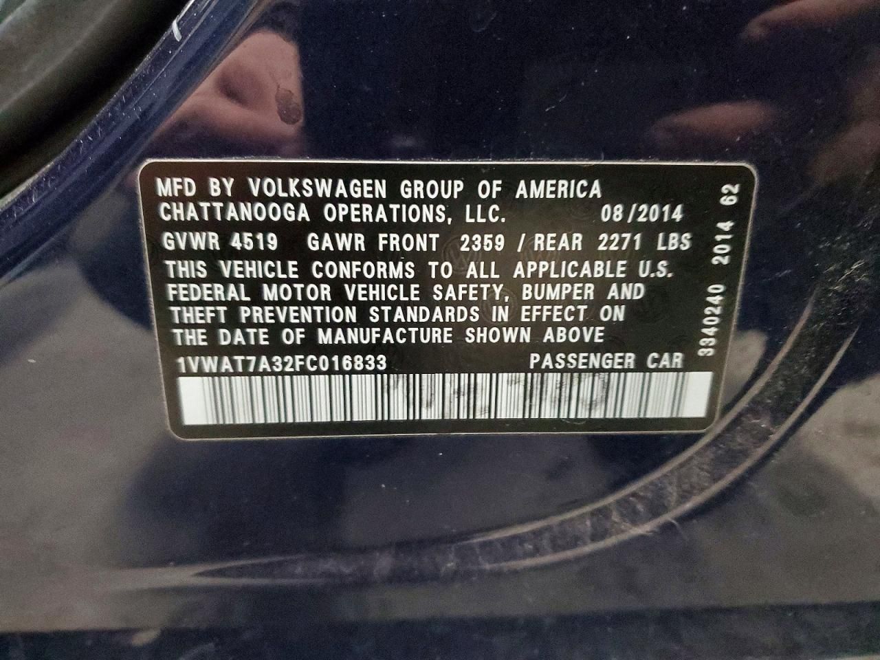 2015 Volkswagen Passat s