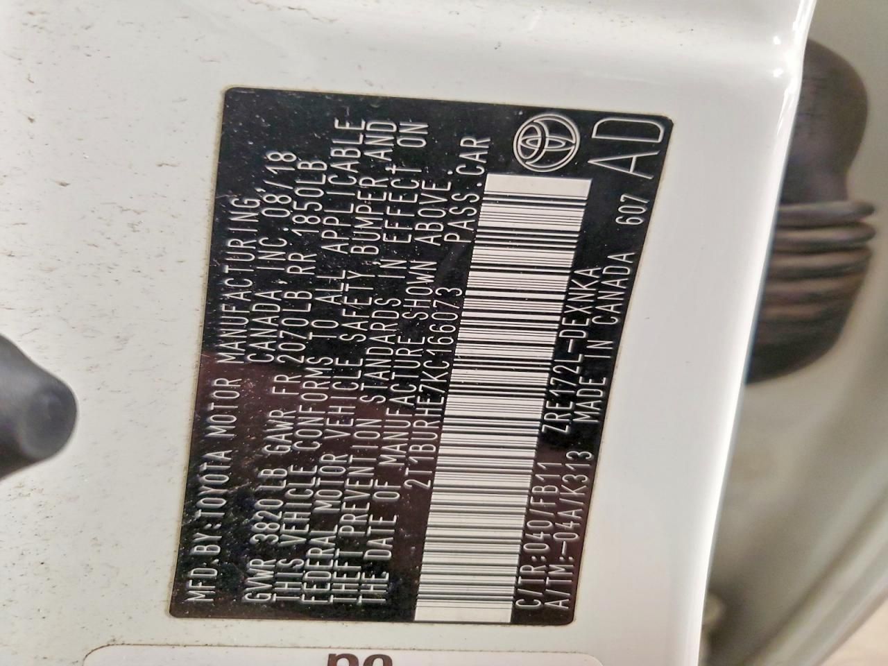 2019 Toyota Corolla l