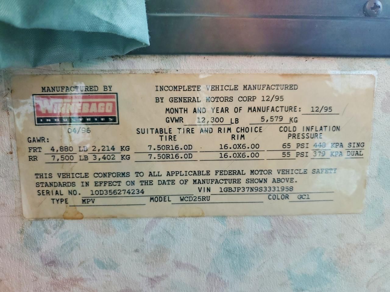 1995 Chevrolet P30-RV