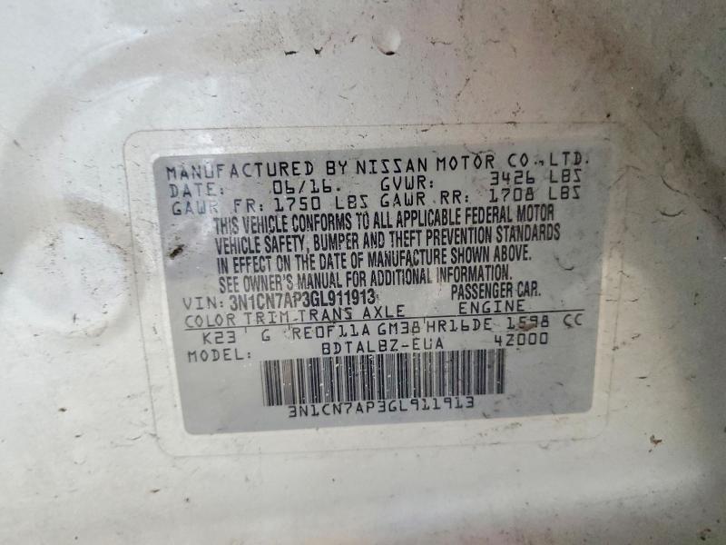 2016 Nissan Versa 1.6 sv