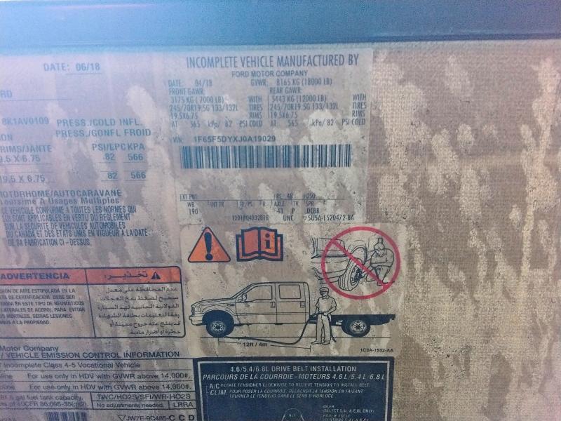 2018 Ford Motorhome Chassis Recreational Vehicle