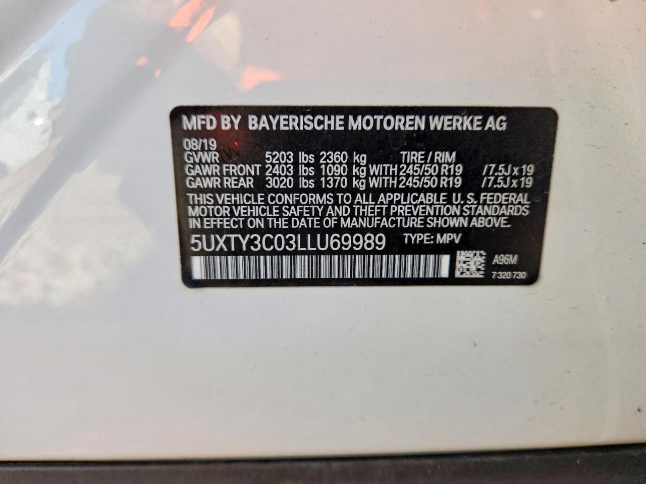 2020 BMW X3 Sdrive30i