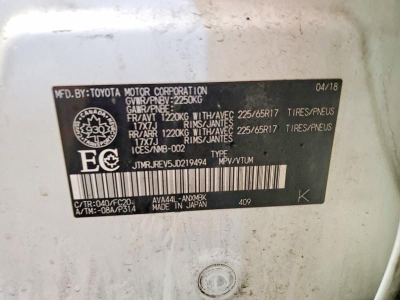 2018 Toyota Rav4 hv le