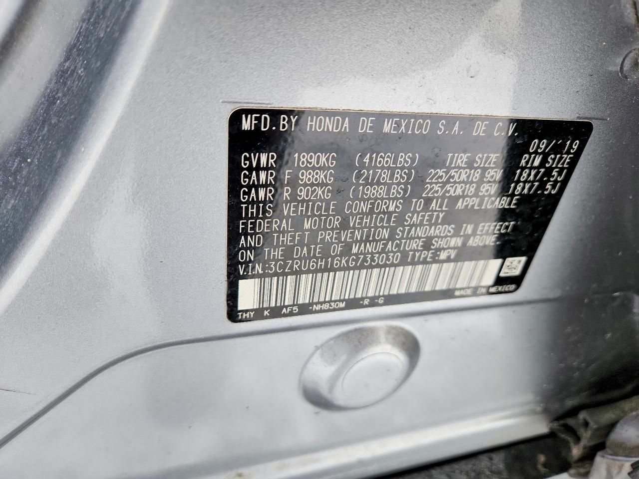 2019 Honda Hr-v Sport