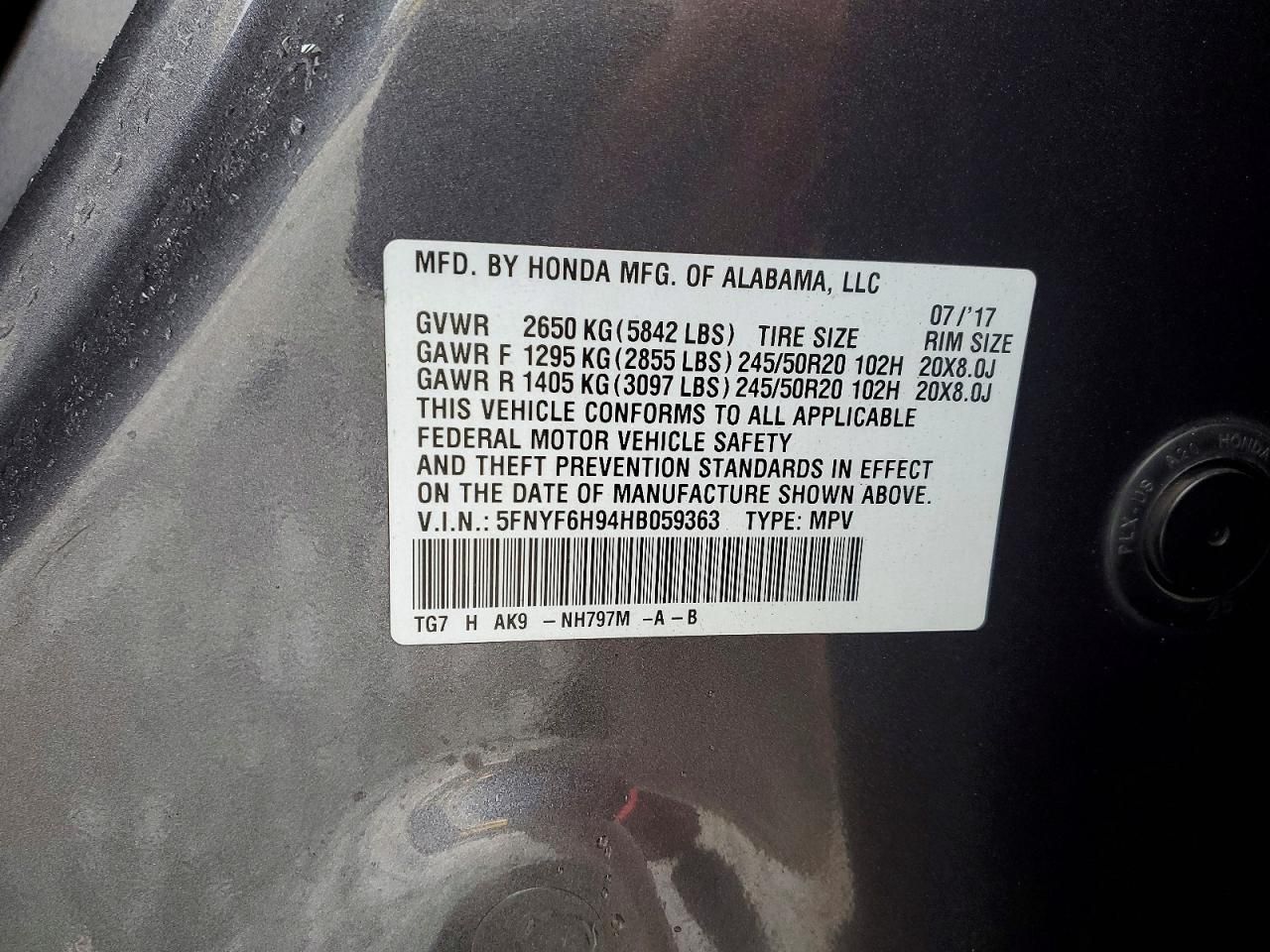 2017 Honda Pilot Touring