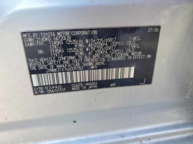 2006 Toyota Rav4 Limited