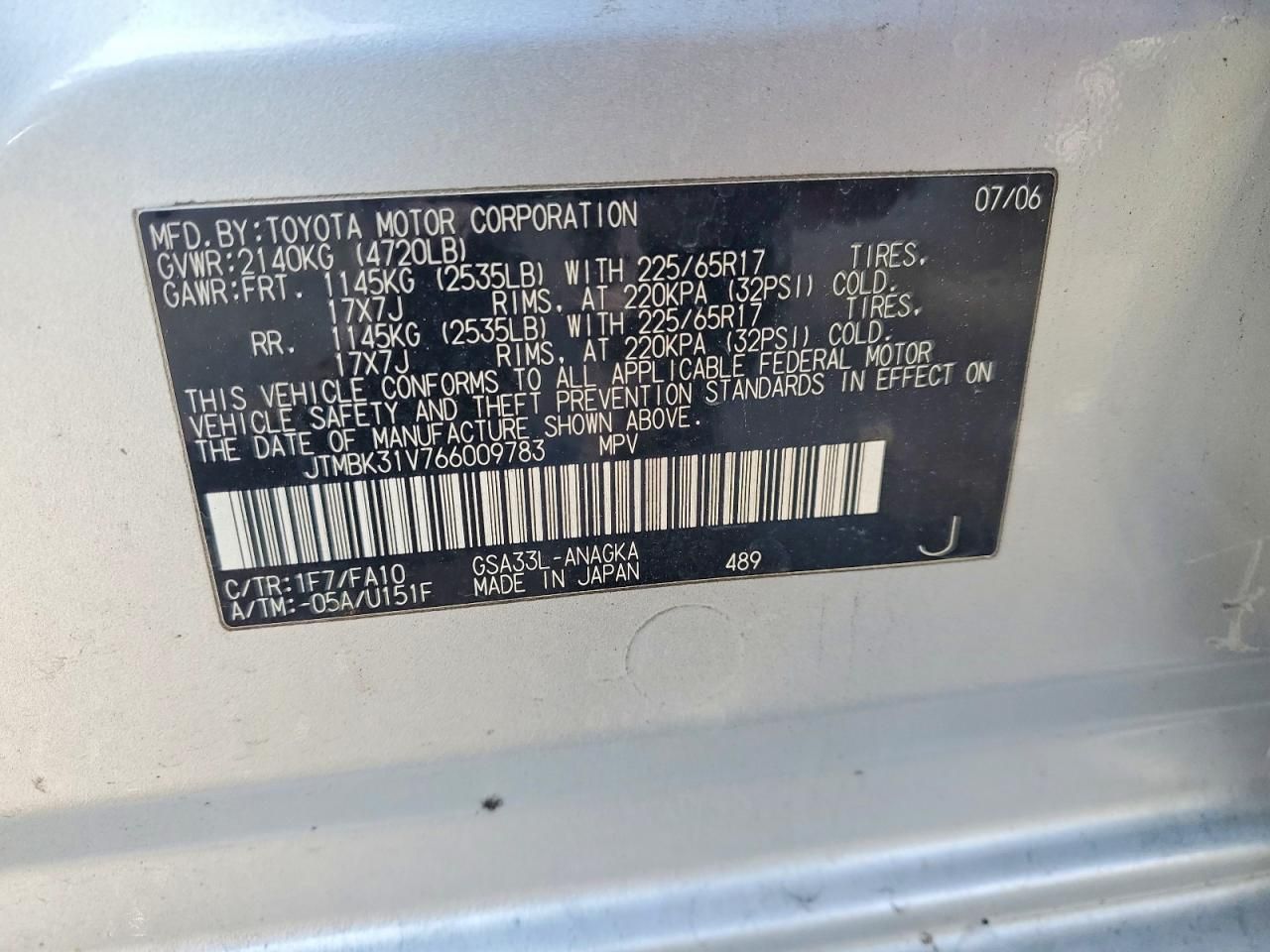 2006 Toyota Rav4 Limited