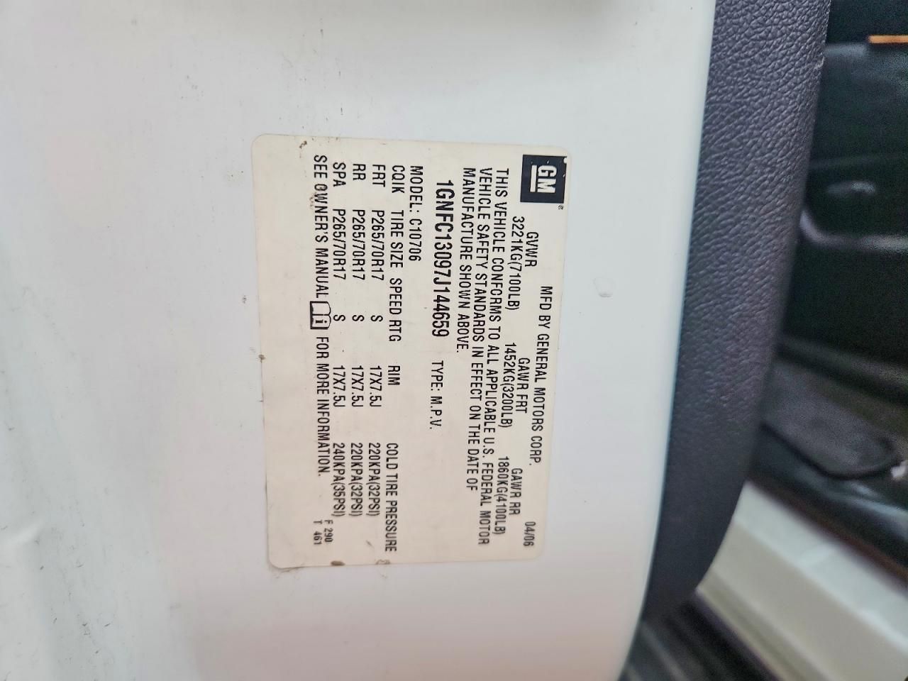 2007 Chevrolet Tahoe C1500