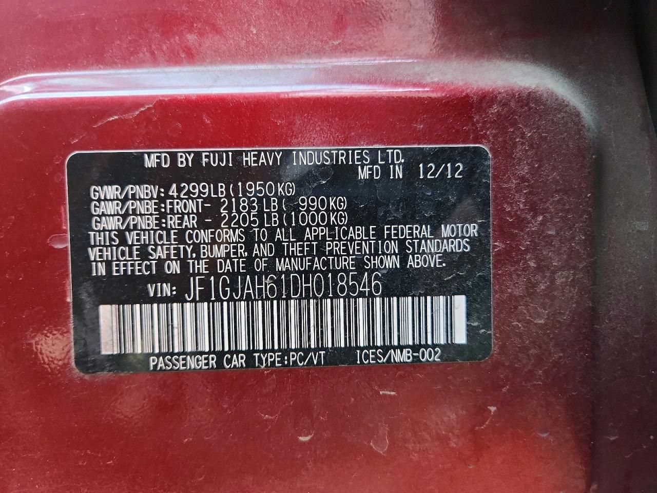 2013 Subaru Impreza Limited