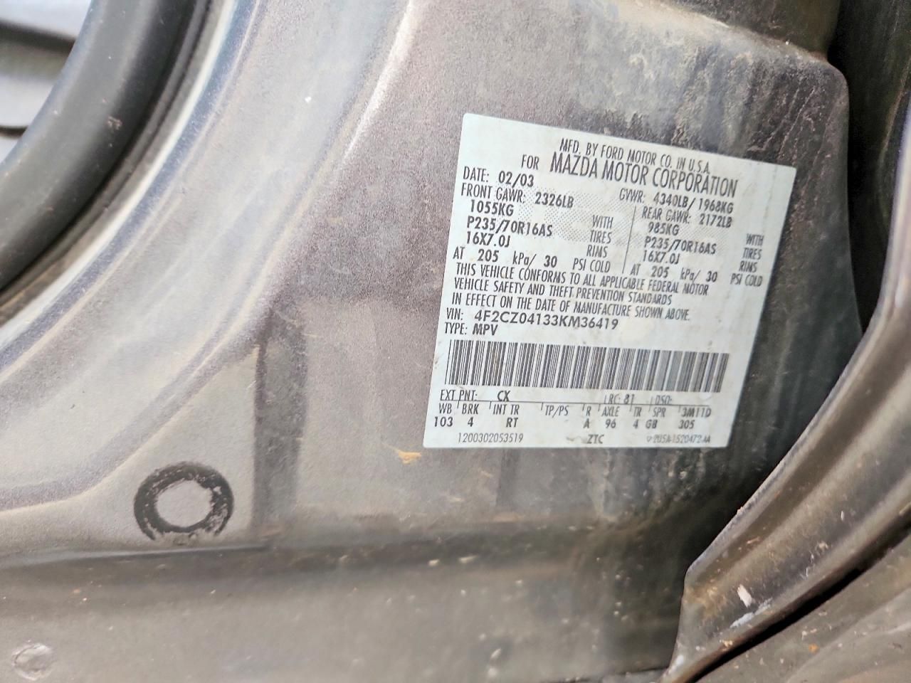 2003 Mazda Tribute lx