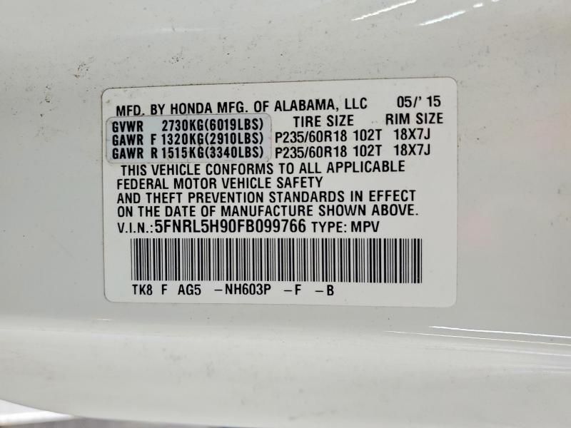 2015 Honda Odyssey Touring