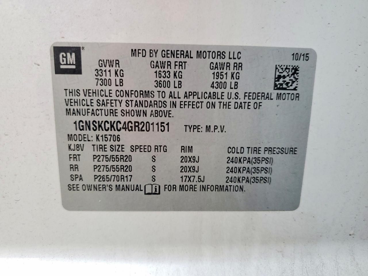 2016 Chevrolet Tahoe K1500 ltz