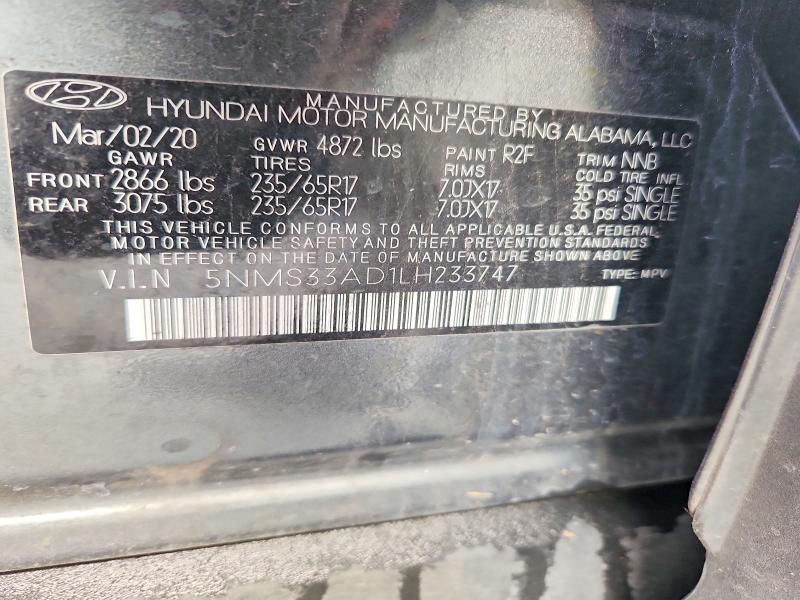 2020 Hyundai Santa fe sel