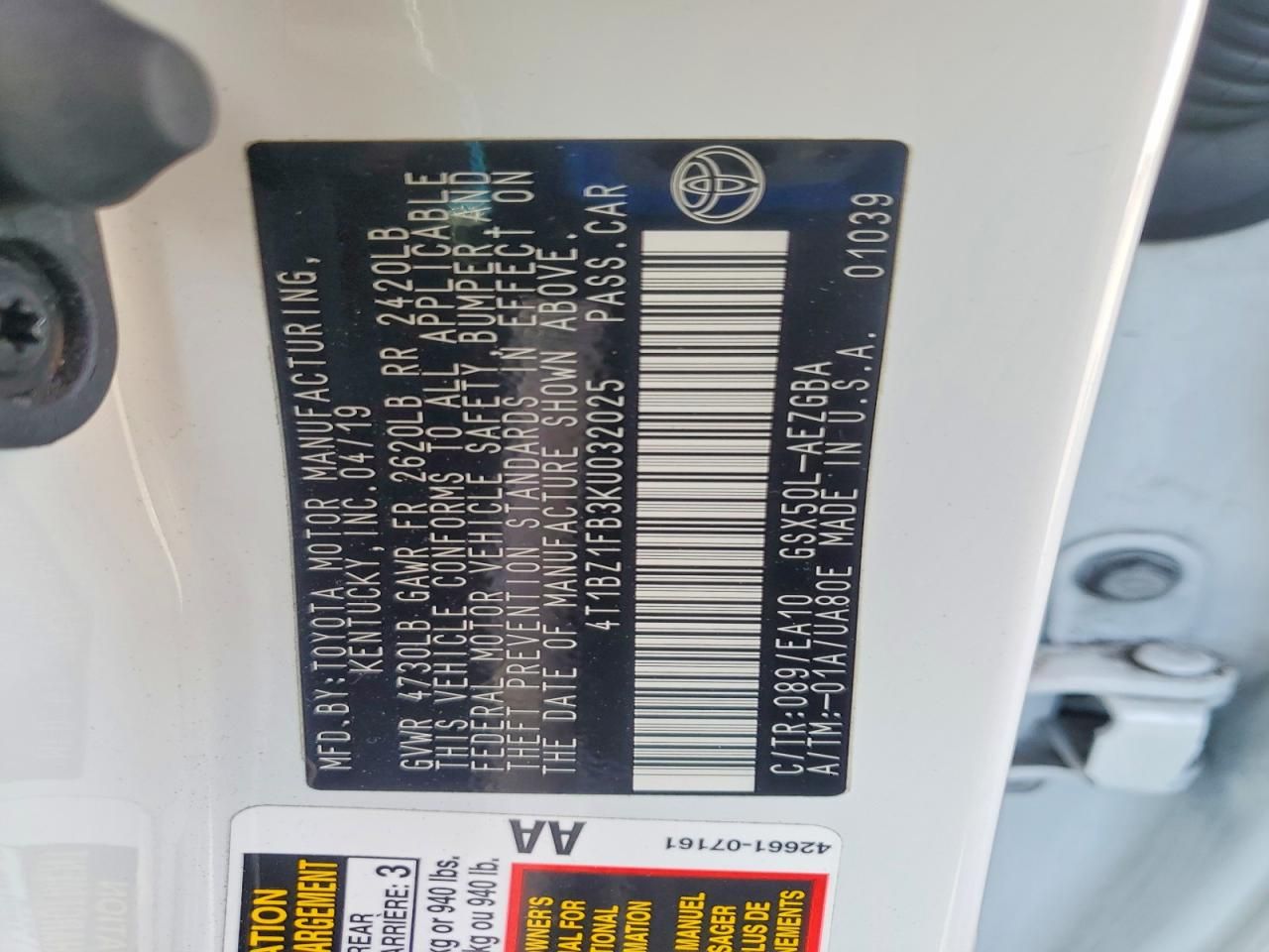 2019 Toyota Avalon xle