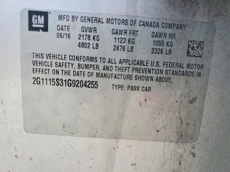 2016 Chevrolet Impala lt