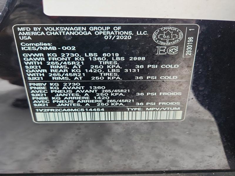2021 Volkswagen Atlas sel Premium R-line