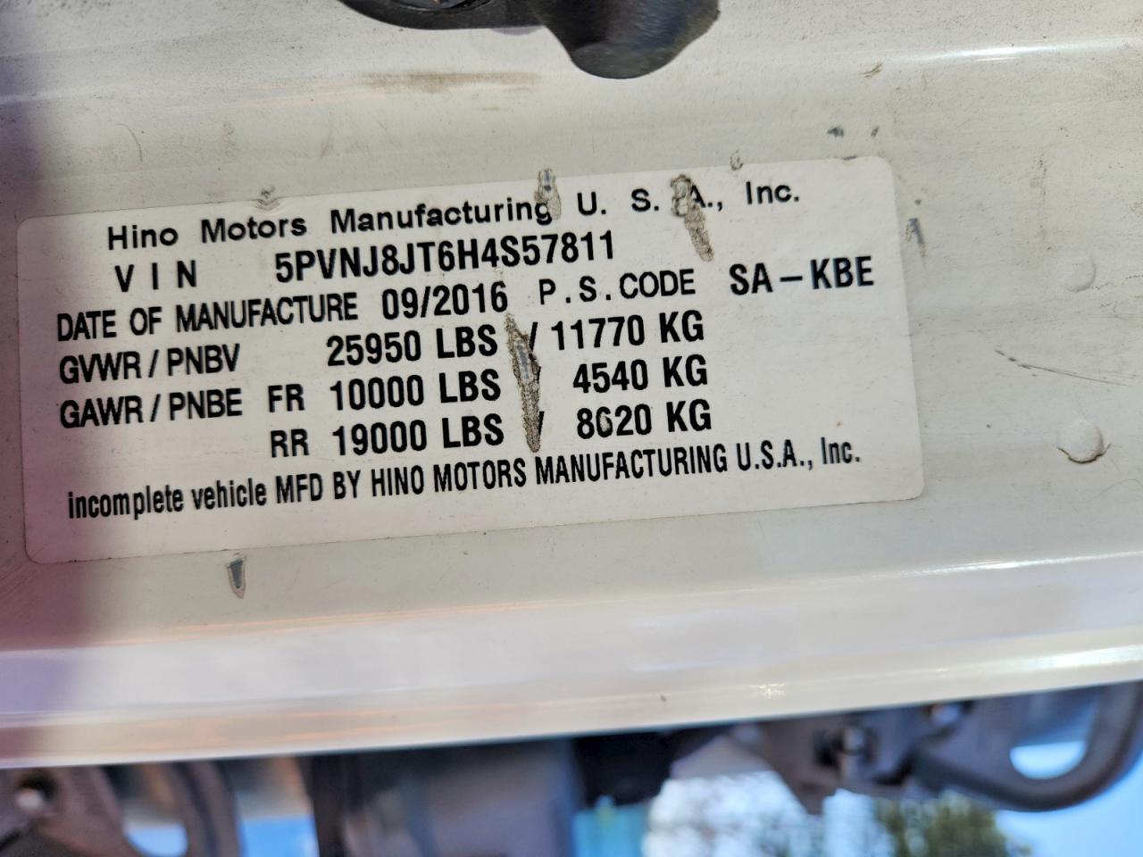 2017 Hino 258/268 Refrigerated BOX Truck