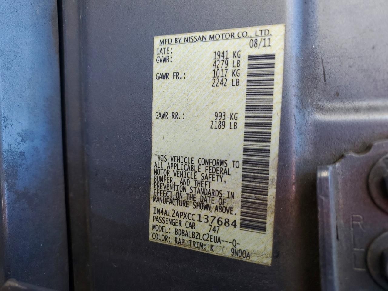 2012 Nissan Altima Base