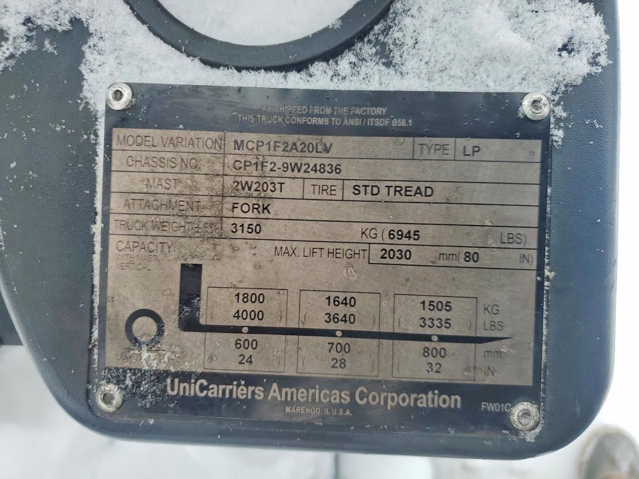 2017 Miscellaneous Equipment MCP1F2A20LV Forklift