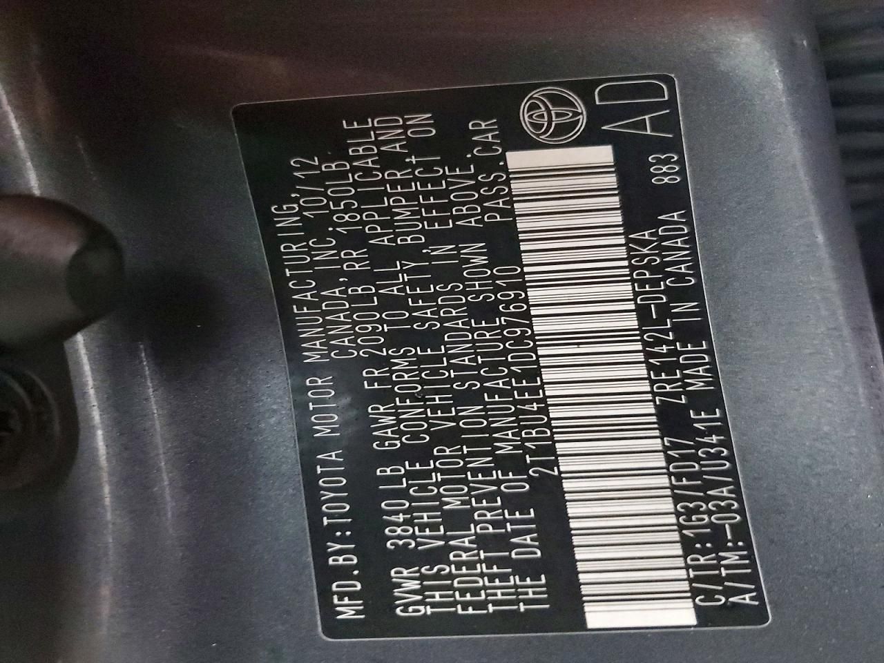 2013 Toyota Corolla Base