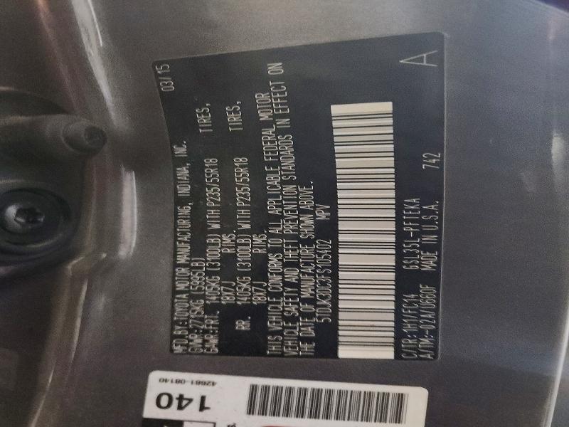 2015 Toyota Sienna le