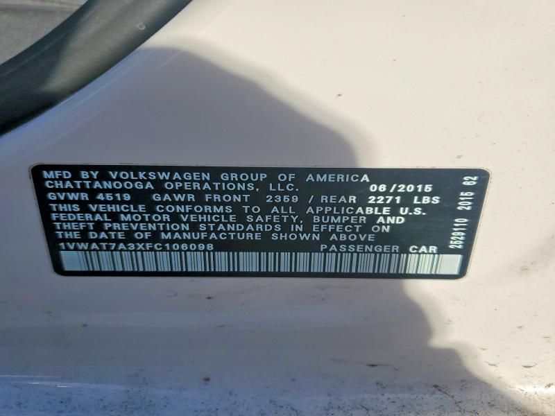 2015 Volkswagen Passat s