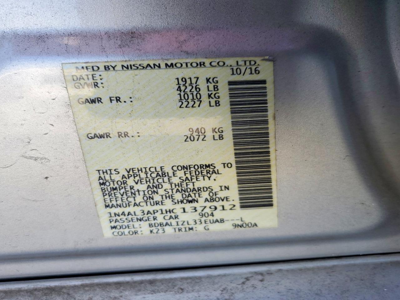 2017 Nissan Altima 2.5