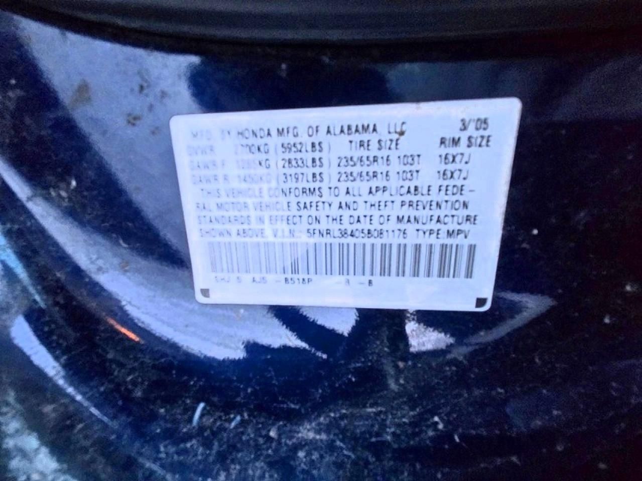 2005 Honda Odyssey ex