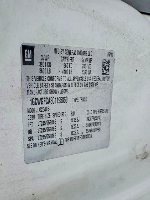 2012 Chevrolet Express 2500 Utility / Service van