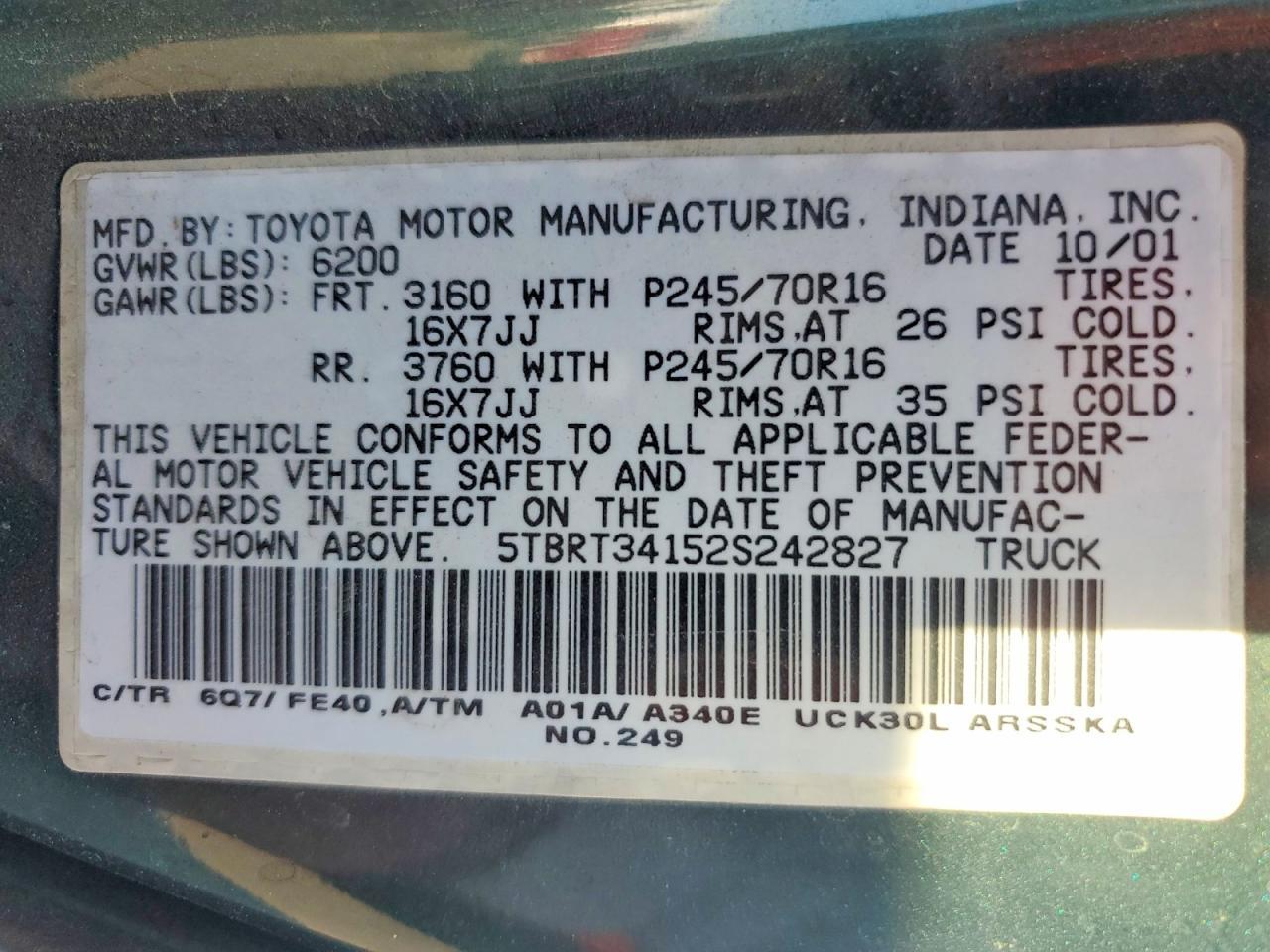 2002 Toyota Tundra Access cab