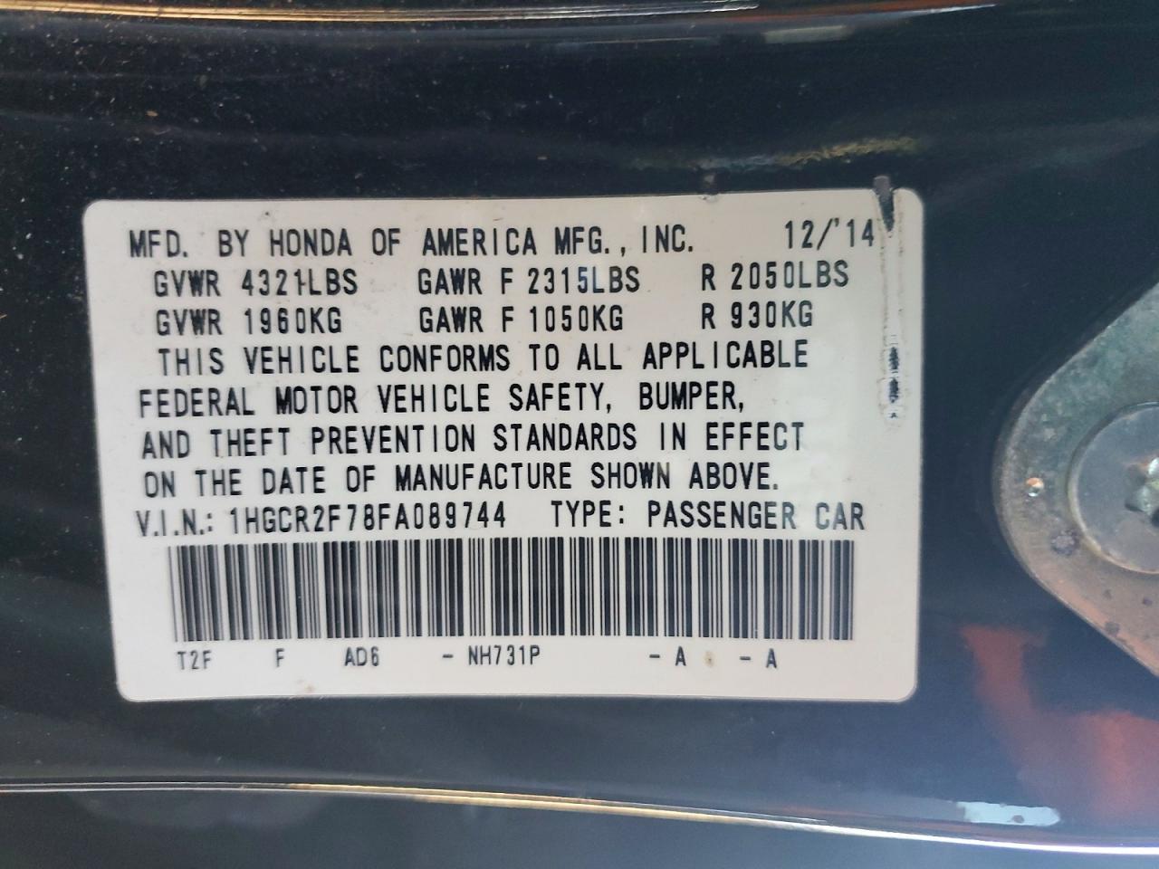 2015 Honda Accord ex