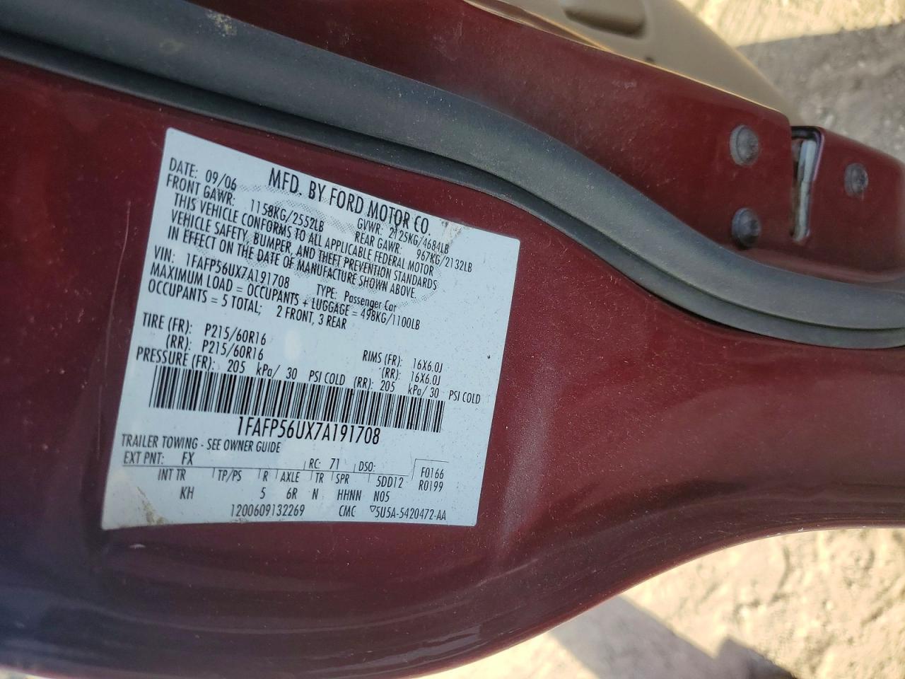 2007 Ford Taurus sel