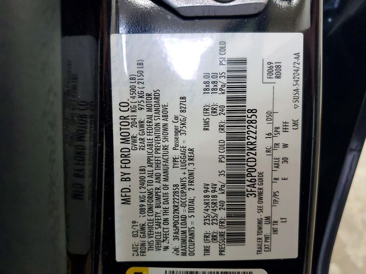 2019 Ford Fusion sel