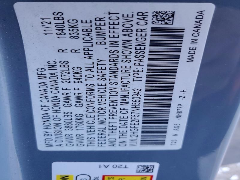 2022 Honda Civic Sport