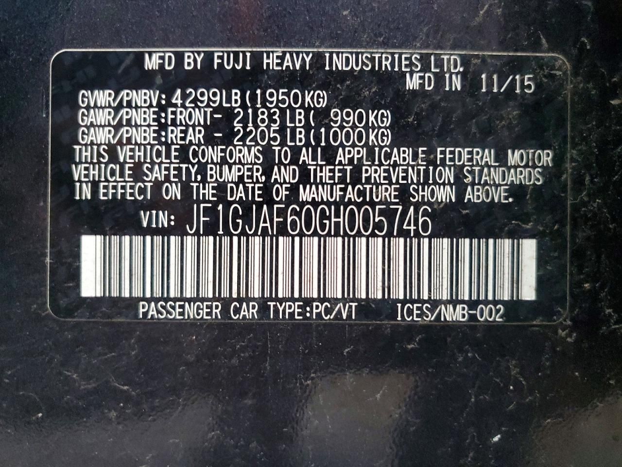 2016 Subaru Impreza Premium Plus