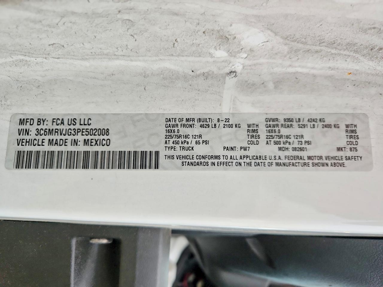 2023 Dodge RAM Promaster 3500 Delivery Van