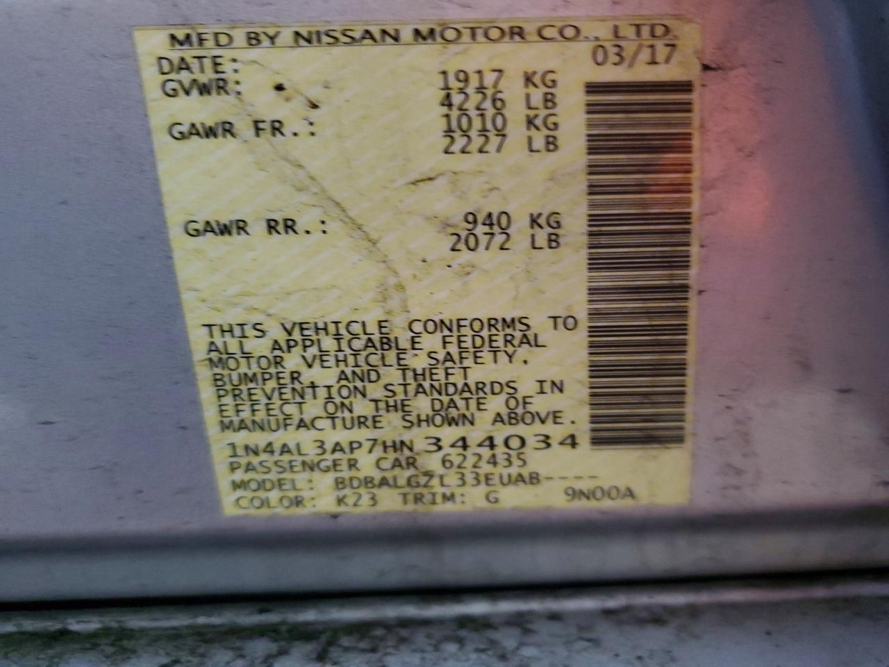 2017 Nissan Altima 2.5